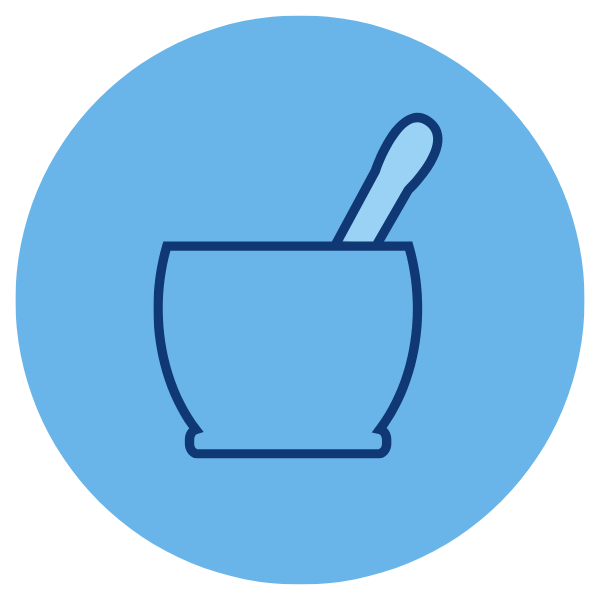 Mortar and pestle illustration