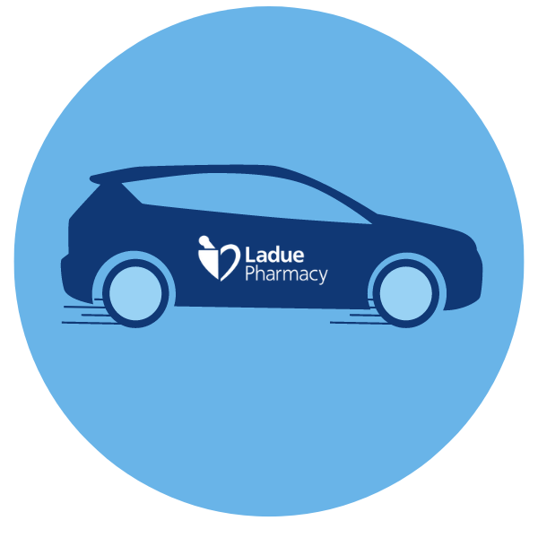 Ladue Pharmacy delivery car illustration